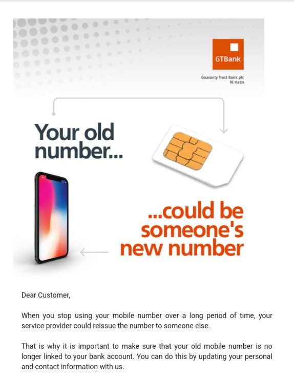 How To Update Your Personal Information On GTBank Account Without ...